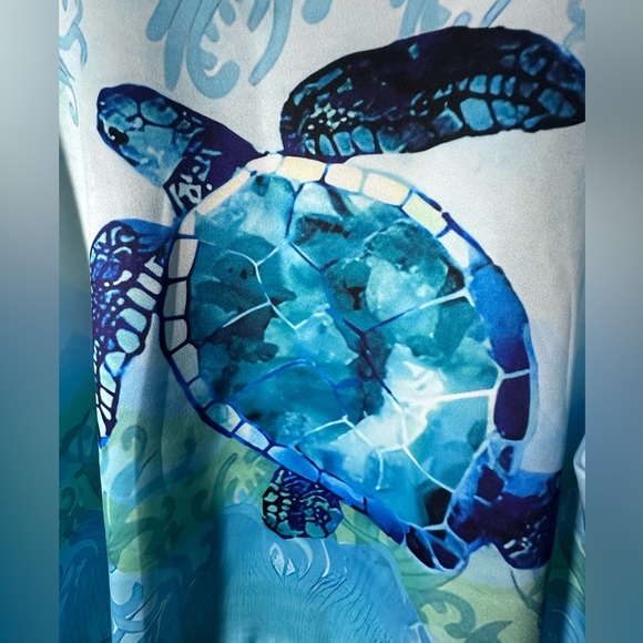 Blue Sea Turtle Graphic Sweatshirt - Picture 4 of 4